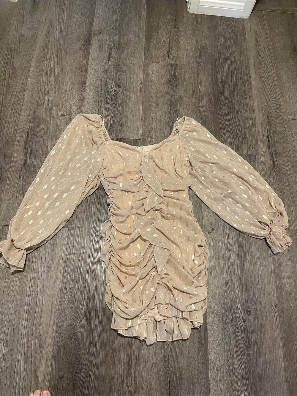 Gold and cream cocktail dress bodycon